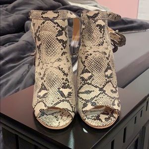 snake skin high wedge